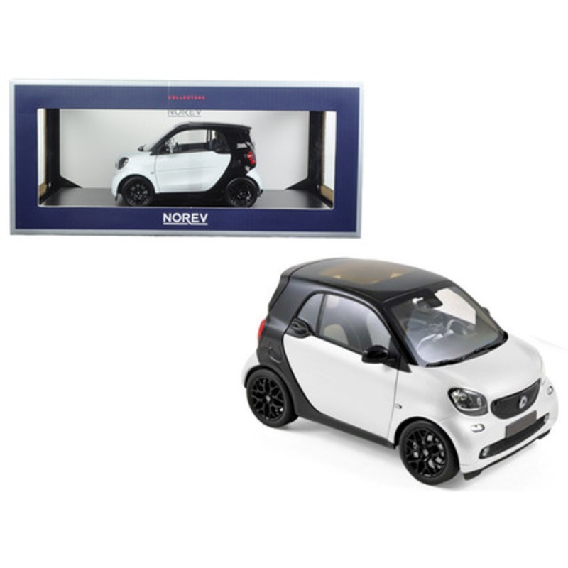 2015 Smart For Two Black and White 1/18 Diecast Model Car by Norev