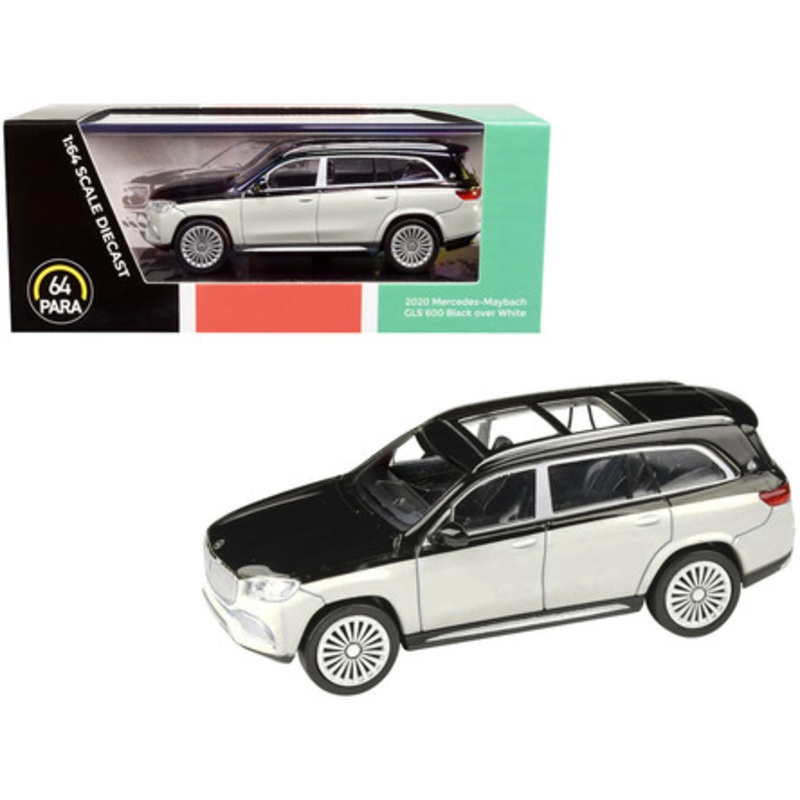 2020 Mercedes-Maybach GLS 600 with Sunroof White Metallic and Black 1/64 Diecast Model Car by Paragon