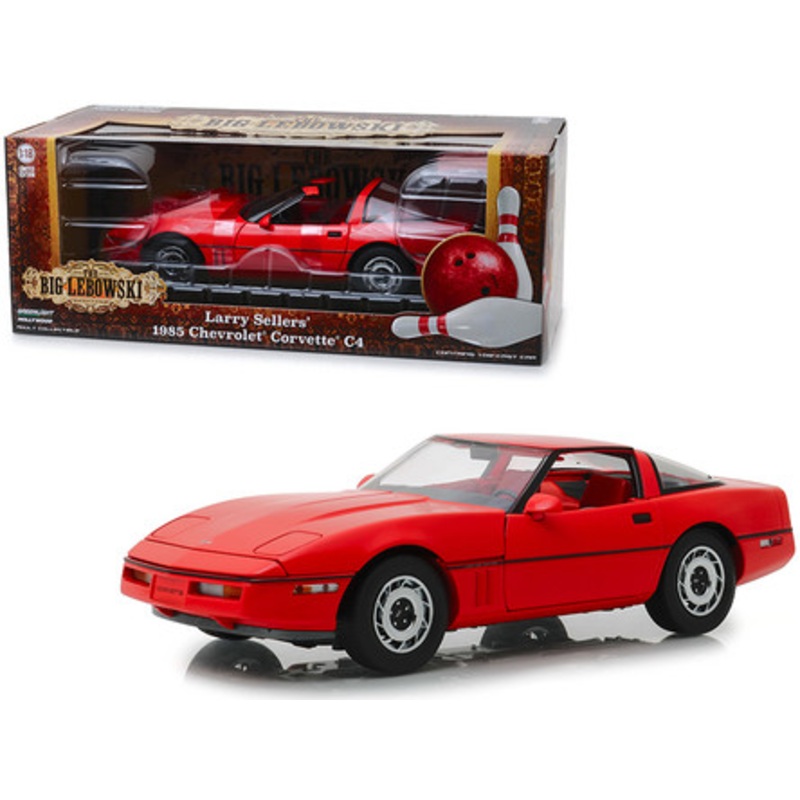 1/18 Greenlight 1985 Chevrolet Corvette C4 Convertible Red (Little Larry Sellers) "The Big Lebowski" (1998) Movie Diecast Car Model