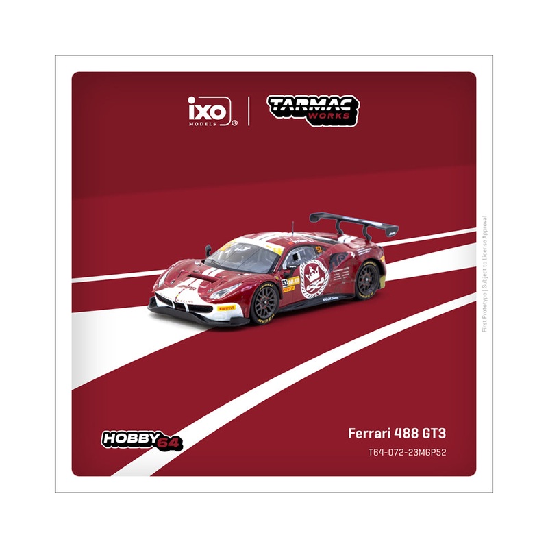 Tarmac Works Ferrari 488 G3 Macau GT Cup - 2023 Harmony Racing Chen Weian Red