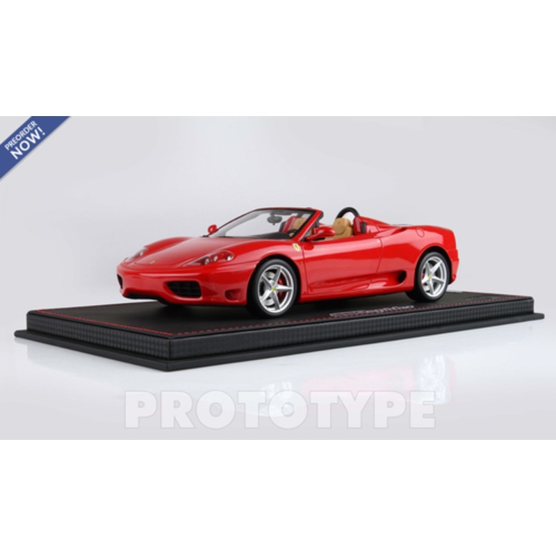 1/18 BBR Ferrari 360 Modena Spider (Rosso Corsa Red with Beige Interior) Car Model