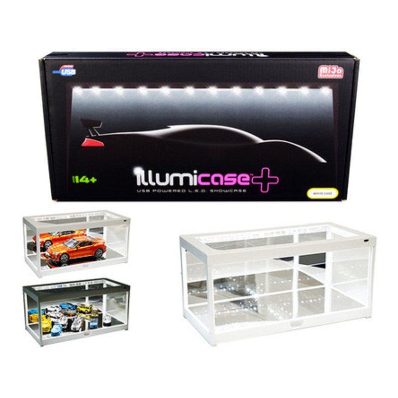 1/18 Scale Car Model Showcase with USD Powered Led Lighting and Mirror (car model not included)