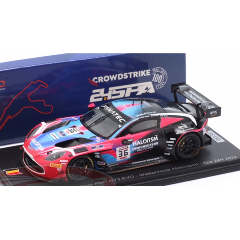 1/43 Spark Aston Martin Vantage AMR GT3 EVO No.36 Walkenhorst Motorsport 24H Spa 2024 T. Creswick  B. Garg  M. Jansen  B. Green Car Model
