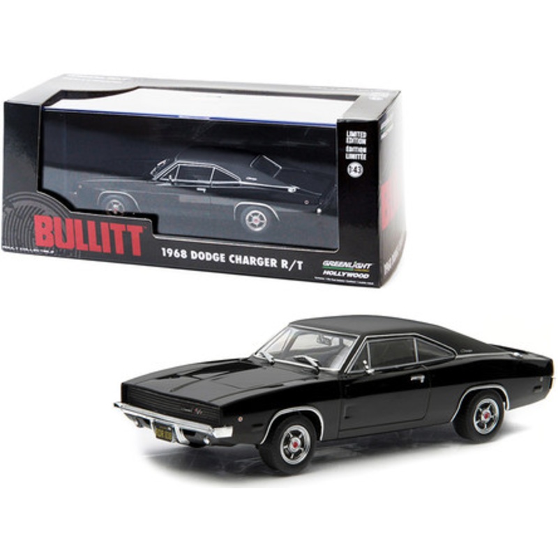 1968 Dodge Charger Black R/T "Bullitt" Movie (1968) 1/43 Diecast Model Car by Greenlight