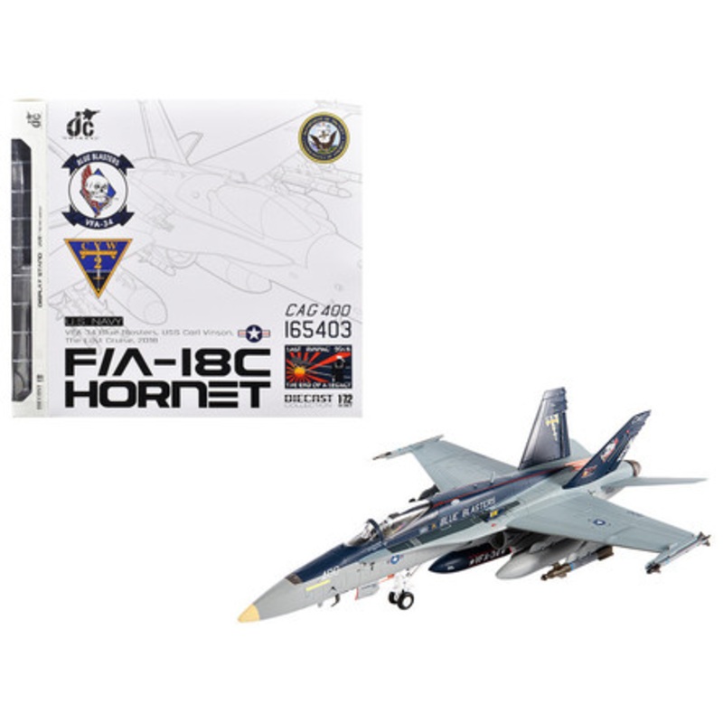 McDonnell Douglas F/A-18C Hornet Aircraft "VFA-34 Blue Blasters USS Carl Vinson Last Cruise" (2018) United States Navy 1/72 Diecast Model by JC Wings