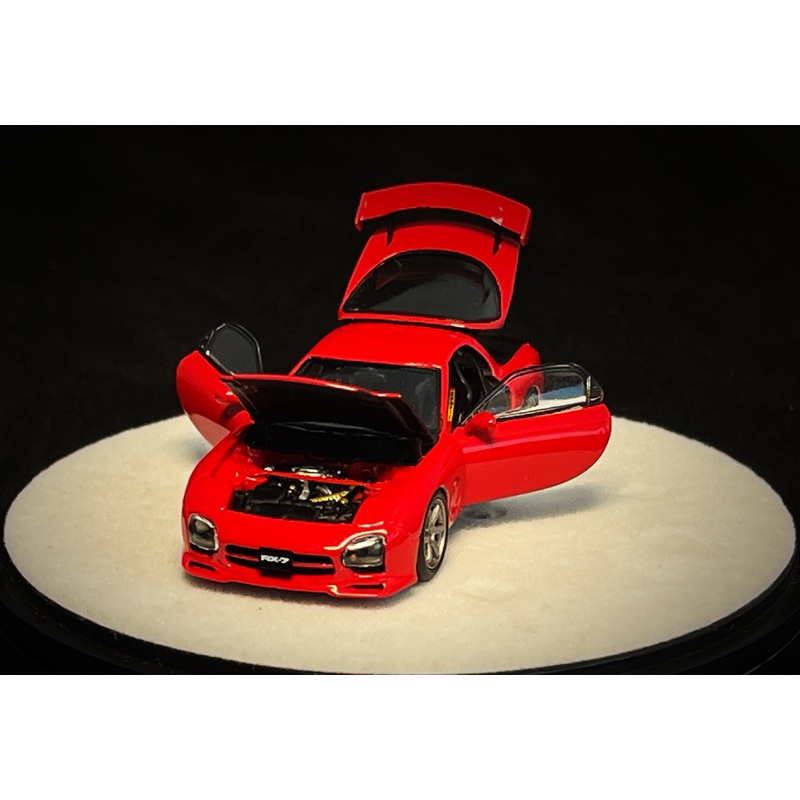 [Preorder] PGM 1:64 Mazda RX7 Red Color (2 Versions) Regular Version (Rectangular display base)