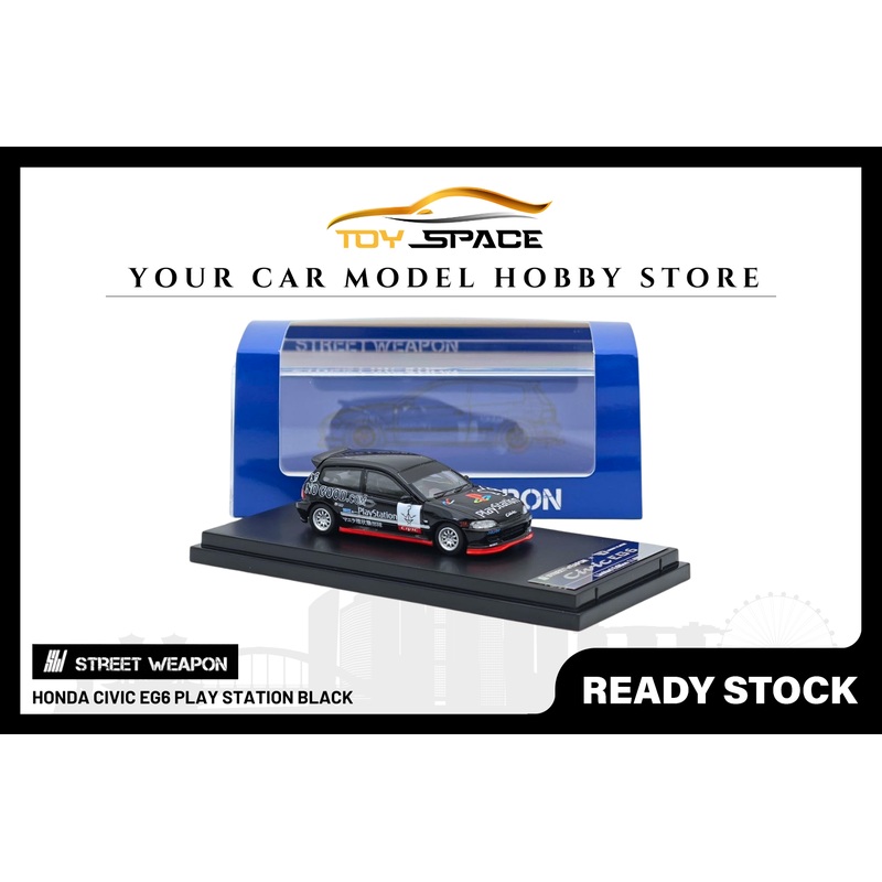 [STREET WEAPON] 1:64 Honda Civic EG6 Play Station Black