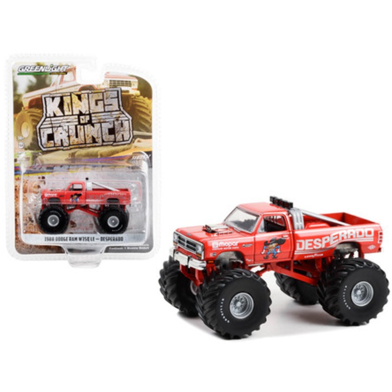 1988 Dodge Ram W350 LE Monster Truck Red "Desperado" "Kings of Crunch" Series 12 1/64 Diecast Model Car by Greenlight