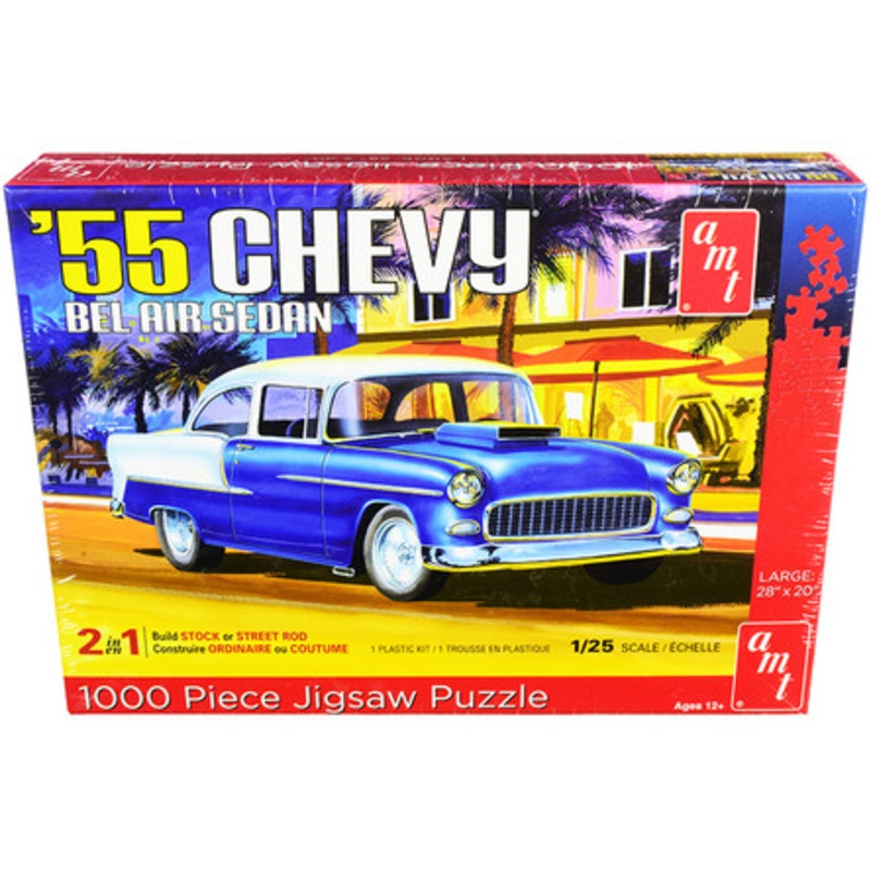Jigsaw Puzzle 1955 Chevrolet Bel Air Sedan MODEL BOX PUZZLE (1000 piece) by AMT