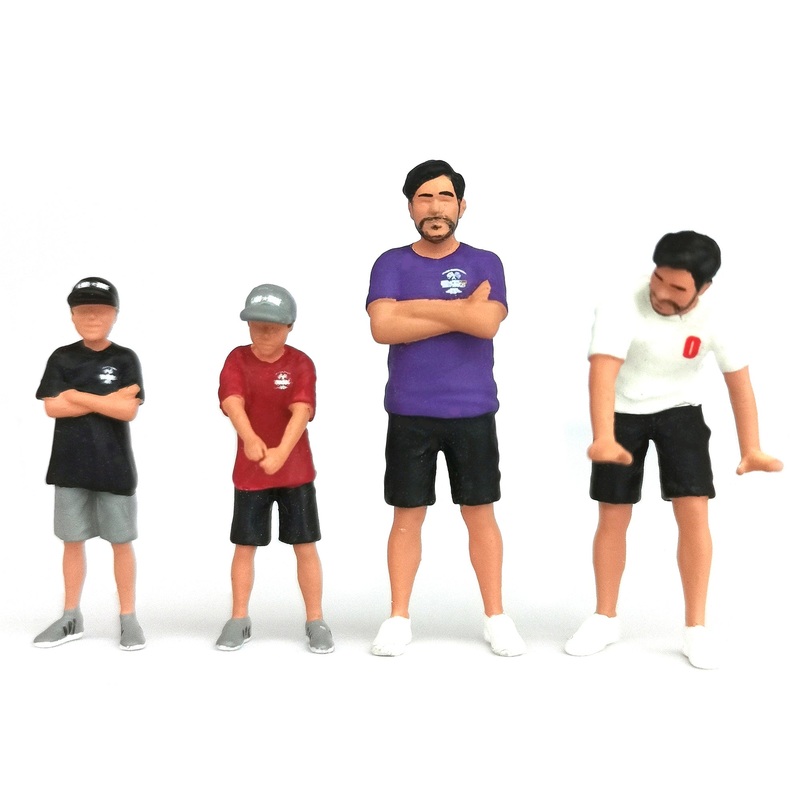 "Kaido and Sons V2" 4 Piece Diecast Figure Set "Kaido House" Special for 1/64 Scale Models by Mini GT