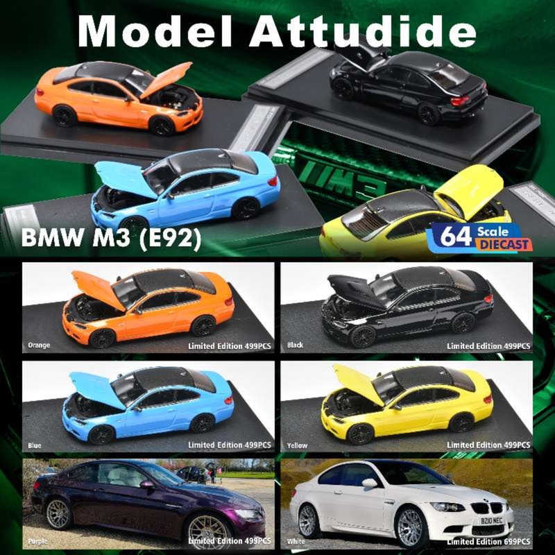 [Preorder] Model Attudide 1:64 BMW M3 (E92) (6 Colours) Orange