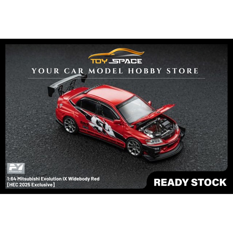 [FINCLASSICALLY] 1:64 Mitsubishi Evolution IX Widebody Red [HEC 2025 Exclusive]