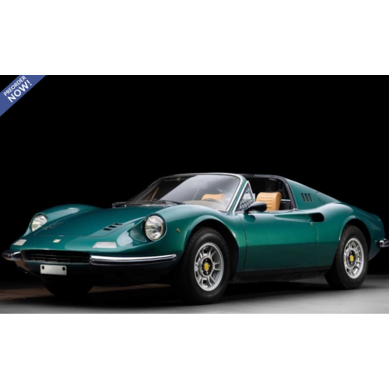 1/18 BBR 1972 Ferrari Dino 246 GTS (Pine Green with Beige Interior) Car Model