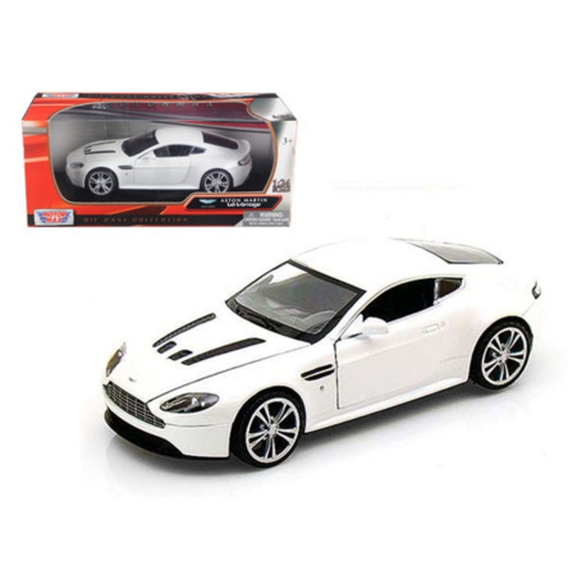 1/24 Motormax Aston Martin Vantage Pearl White Diecast Car Model