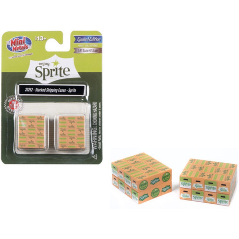 Stacked Shipping Cases "Sprite" Set of 2 pieces "Mini Metals" Series for 1/87 (HO) Scale Models by Classic Metal Works