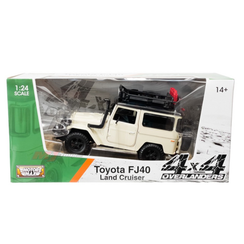 1/24 Motormax Toyota FJ40 Land Cruiser (Beige) "4x4 Overlanders" Series Diecast Car Model