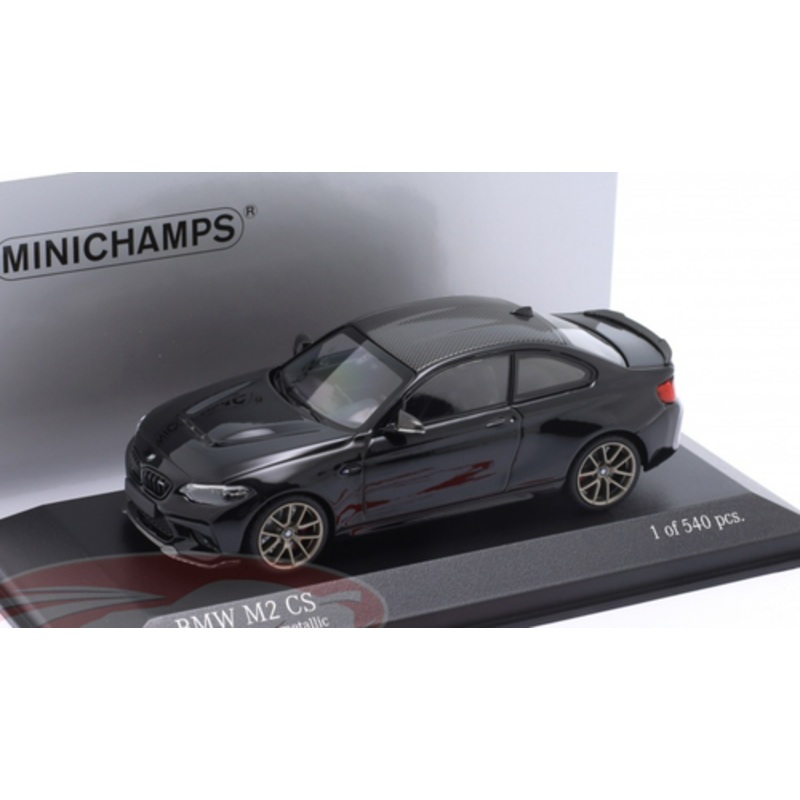 1/43 Minichamps 2020 BMW M2 CS (F87) (Sapphire Black Metallic with Golden Wheels) Car Model