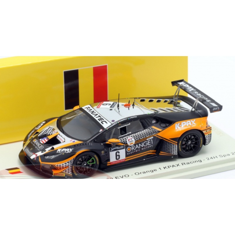 1/43 Spark 2022 Lamborghini Huracan GT3 Evo #6 24h Spa Orange 1 K-Pax Racing Jordan Pepper, Andrea Caldarelli, Marco Mapelli Car Model