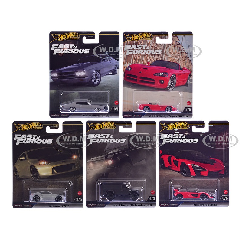 "Fast & Furious" 2024 5 piece Set J Diecast Model Cars by Hot Wheels