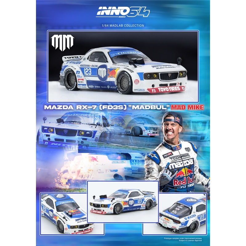 [Preorder] Inno64 1:64 MAZDA RX7 (FD3S) "PANDEM ROCKET BUNNY" MADBUL MADLAB COLLECTION 001 IN64-MADLAB01-MADBUL