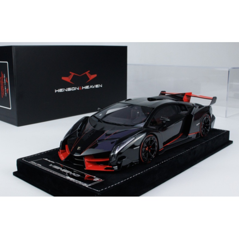 1/18 HH Model Lamborghini Supercar Veneno Series Gun Diamond Black Car Model