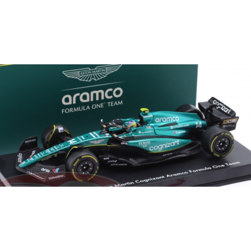 1/43 BBurago 2023 Formula 1 Fernando Alonso Aston Martin AMR23 #14 Car Model Elite Edition