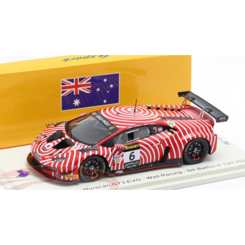 1/43 Spark 2022 Lamborghini Huracan GT3 Evo #6 5th 12h Bathurst Wall Racing Tony DAlberto, David Wall, Adrian Deitz, Grant Denyer Car Model