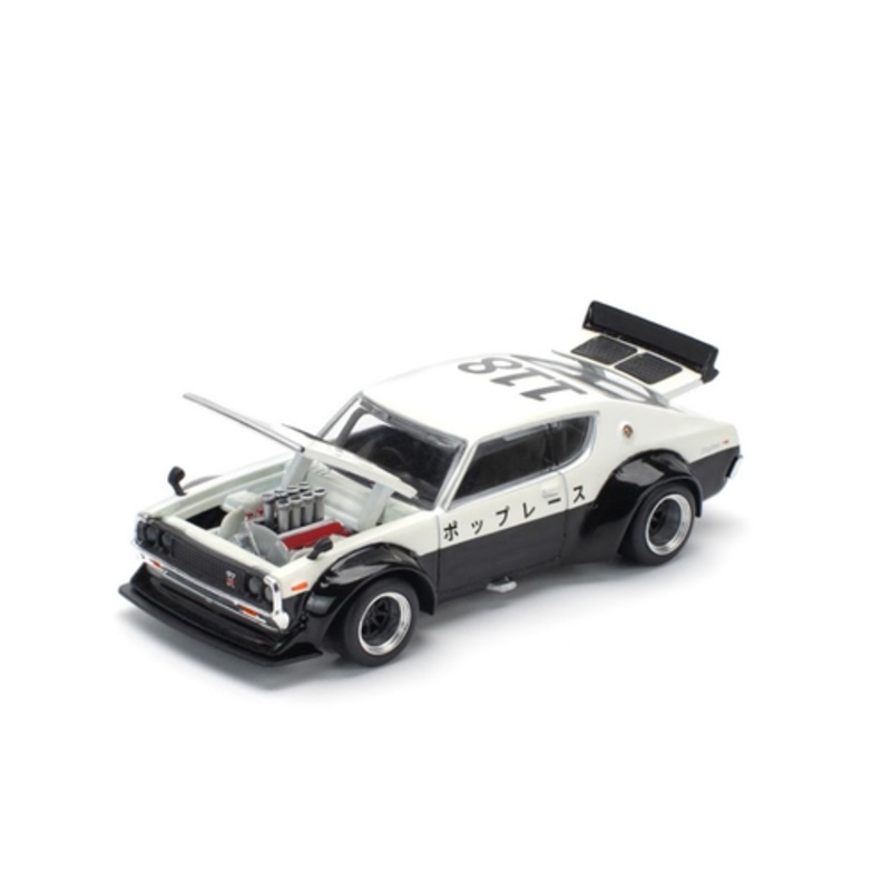1/64 Poprace Nissan Skyline KPGC110 Kenmeri NPA Style Diecast Car Model