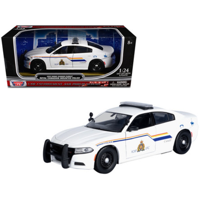 2023 Dodge Charger Pursuit Police Car "RCMP (Royal Canadian Mounted Police)" White "Law Enforcement and Public Service" Series 1/24 Diecast Model Car by Motormax