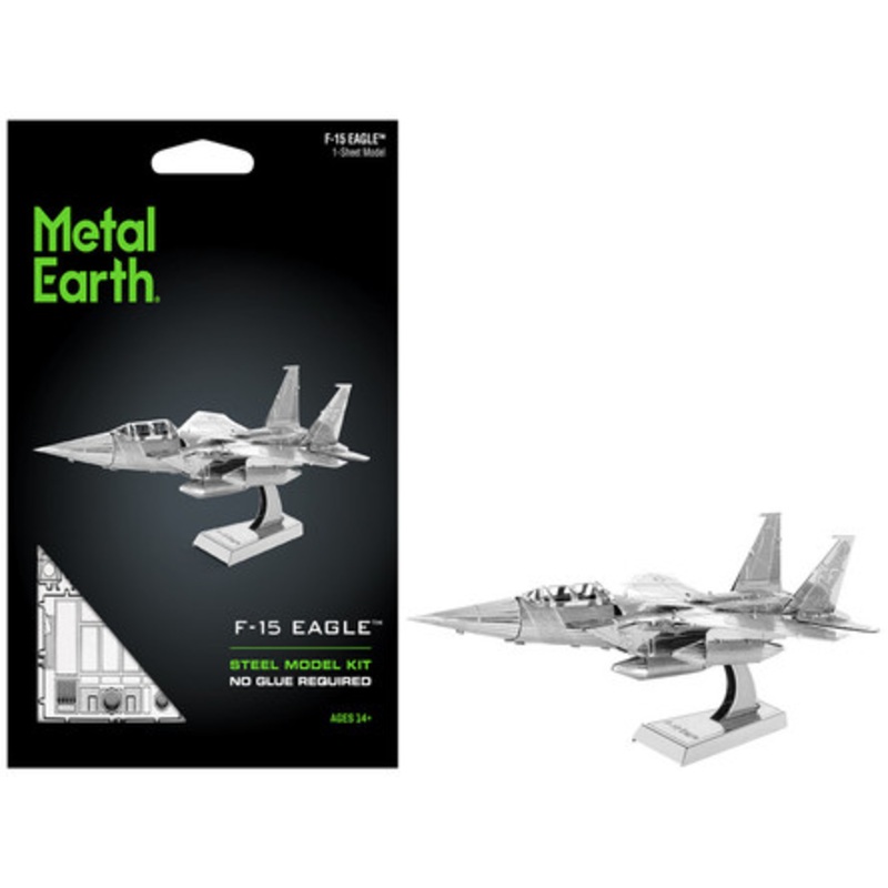 Model Kit McDonnell Douglas F-15 Eagle Fighter Aircraft (Moderate Difficulty) Steel Model by Metal Earth
