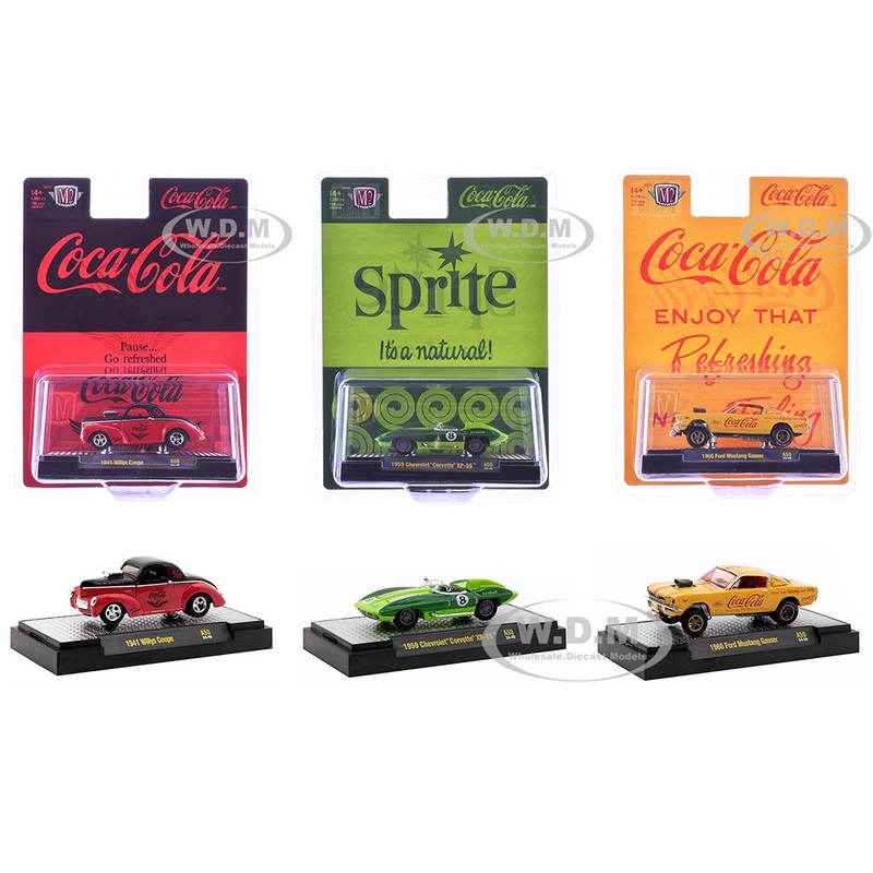 "Sodas" Set of 3 pieces Release 50 Limited Edition to 10000 pieces Worldwide 1/64 Diecast Model Cars by M2 Machines