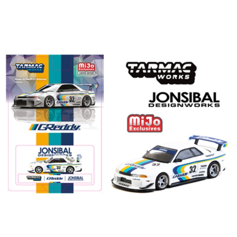 1/64 Tarmac Works Nissan Skyline GT-R R32 Widebody Jonsibal Designworks Greddy Limited Edition Diecast Car Model