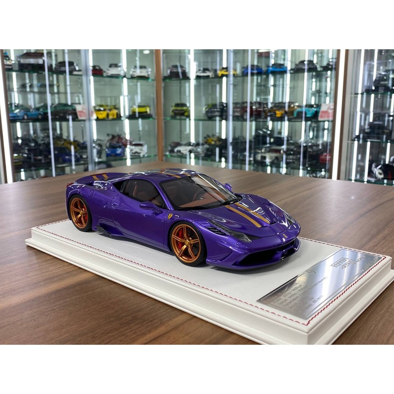 1/18 Resin  Dino Models Ferrari 458 Speciale Purple with Metallic Blue Stripe Limited Edition/ 20 pcs