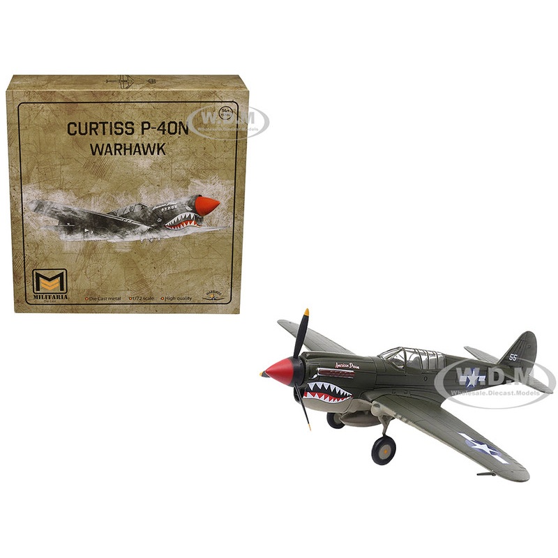 Curtiss P-40N Warhawk Fighter Aircraft "American Dream, National Warplane Museum" United States Army Air Forces 1/72 Diecast Model by Militaria Die Cast