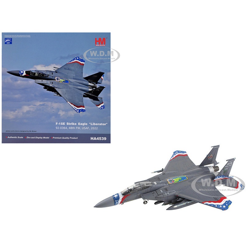 McDonnell Douglas F-15E Strike Eagle Fighter Aircraft "Liberator, 48th Fighter Wing" (2022) United States Air Force "Air Power Series" 1/72 Diecast Model by Hobby Master
