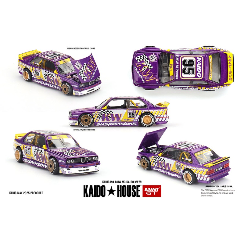 [Preorder] Kaido House x Mini GT 1:64 BMW M3 Kaido KW V1  Purple KHMG194