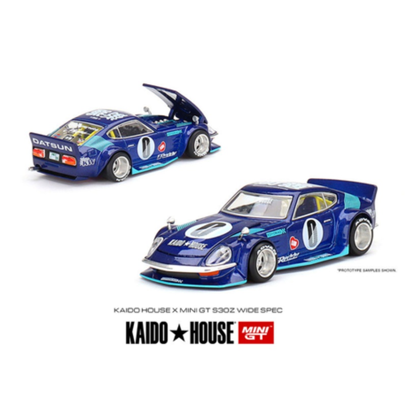 1/64 Kaido House x Mini GT Datsun Fairlady Z S30Z Wide Spec (Blue) Limited Edition Car Model