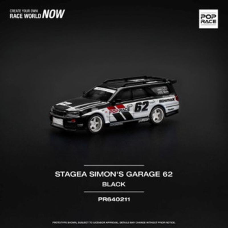 1/64 Poprace Nissan Stagea Simon's Garage #62 Diecast Car Model