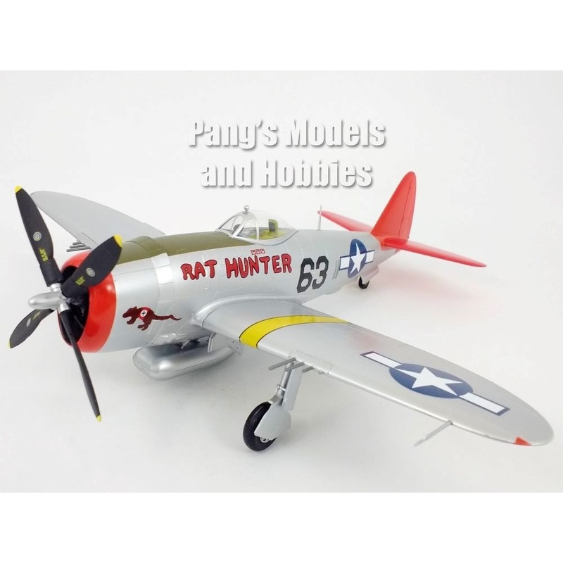 P-47 Thunderbolt - Red Tails - Tuskegee Airmen "Rat Hunter" 1/48 Scale Assembled and Painted Plastic Model by Easy Model