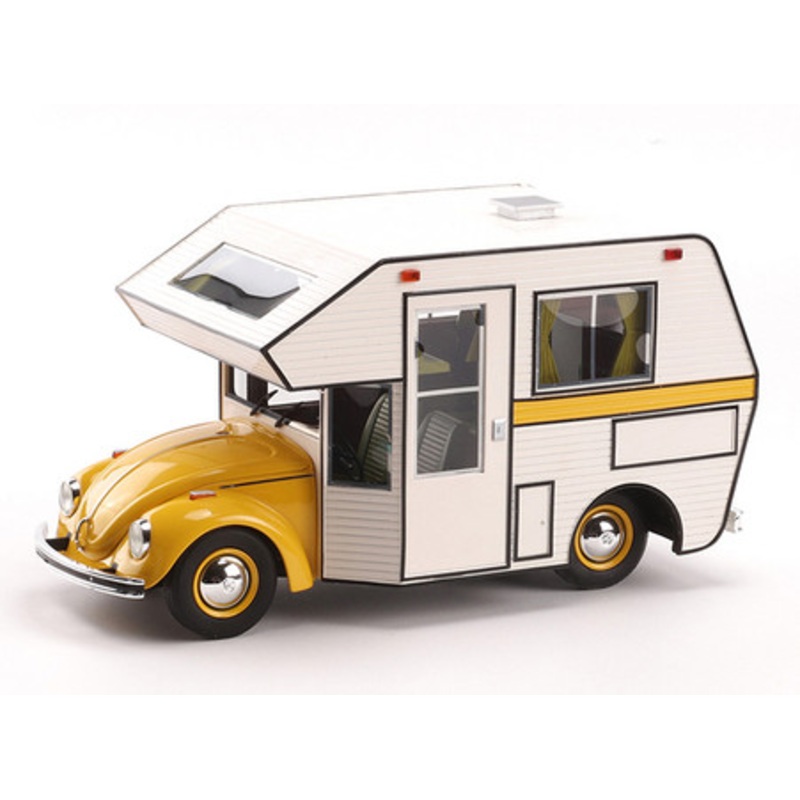 1/18 Schuco Volkswagen VW Kaefer Beetle RV Camper (Yellow) Diecast Car Model