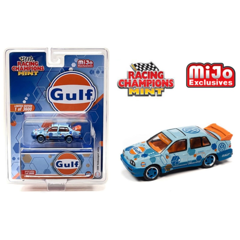 1/64 Racing Champions 1995 Volkswagen Jetta Gulf Racing Diecast Car Model