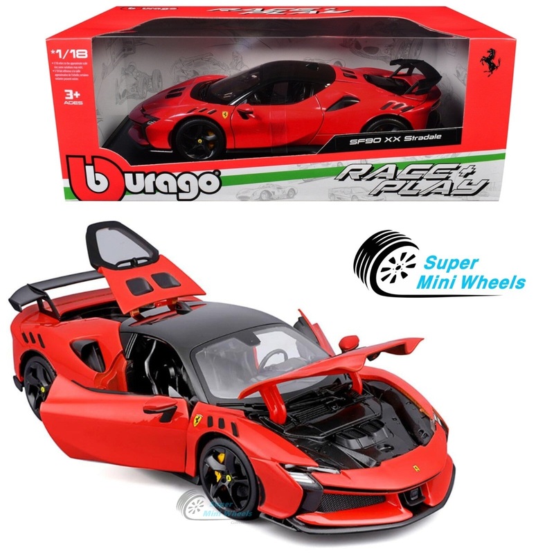 Bburago 1:18 Ferrari SF90 XX Stradale  Red  Race & Play Ferrari