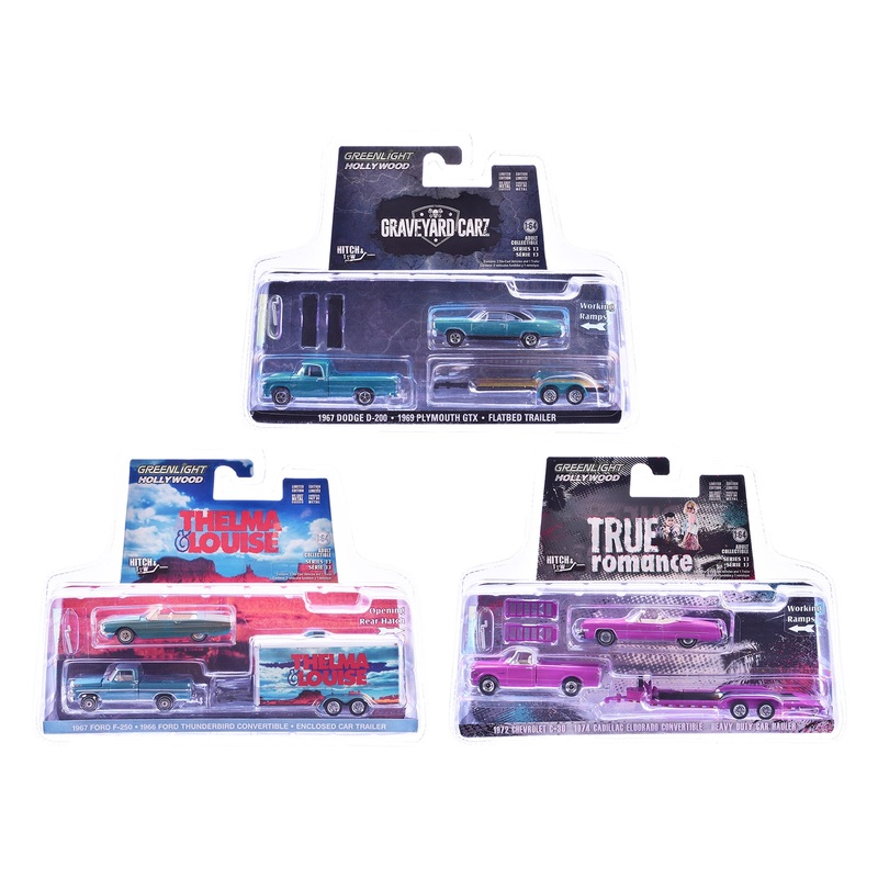 "Hollywood Hitch & Tow" Series 13 Set of 3 pieces 1/64 Diecast Model Cars by Greenlight