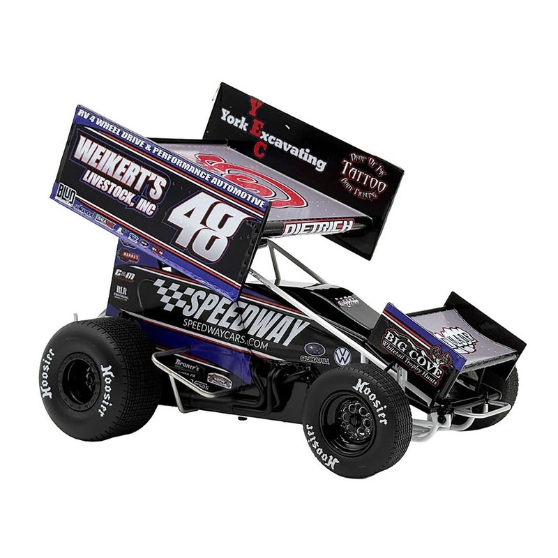 Winged Sprint Car #48 Danny Dietrich "Weikert's Livestock - Speedway Cars" Gary Kauffman Racing (2025) 1/18 Diecast Model Car by ACME