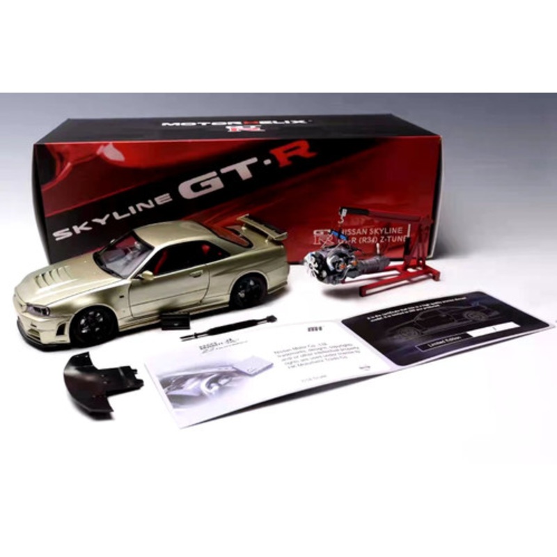 1/18 Motorhelix Nissan Skyline GT-R GTR (R34) Z-Tune (Millennium Jade Green) Diecast Car Model Limited 599 Pieces