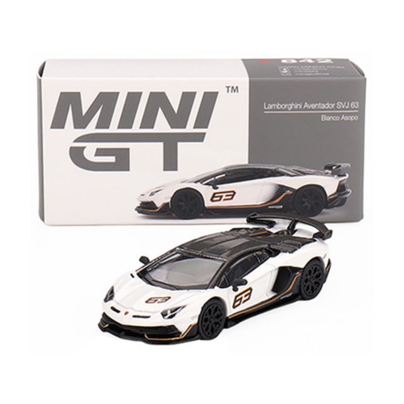 1/64 Mini GT Lamborghini Aventador SVJ 63 SVJ63 (Bianco Asopo White) Diecast Car Model