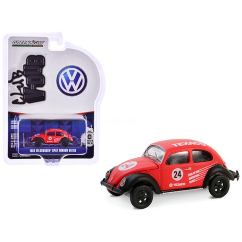 1950 Volkswagen Split Window Beetle #24 Red "Texaco" "Club Vee-Dub" Series 19 1/64 Diecast Model Car by Greenlight