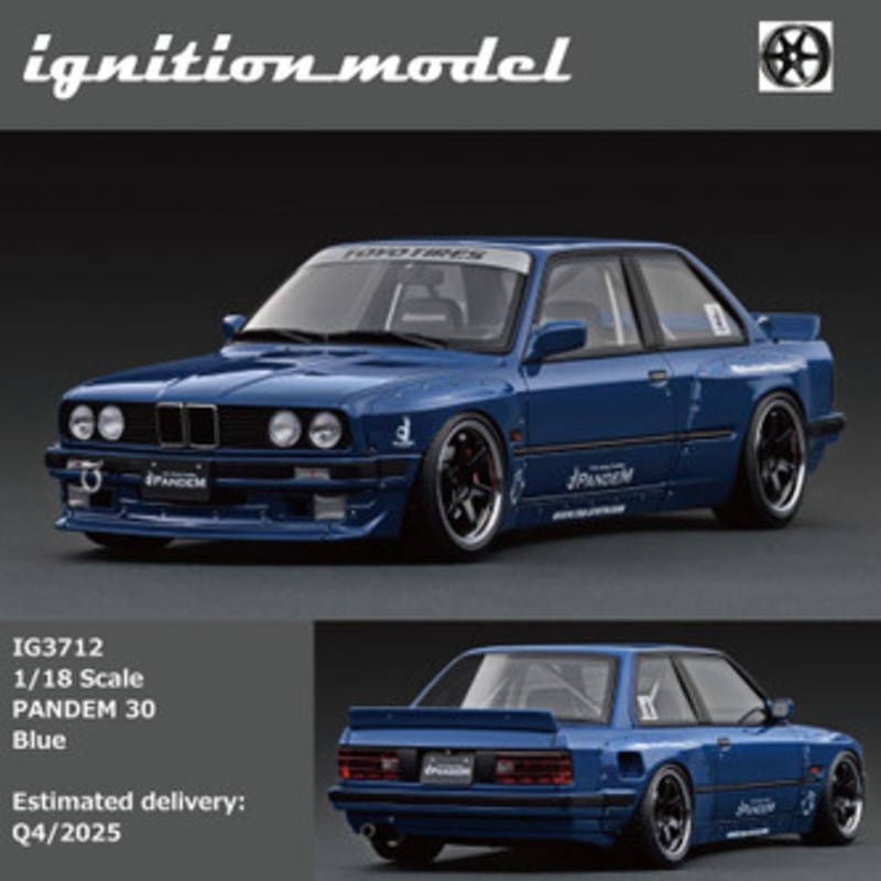 1/18 IG Ignition Model BMW 3 Series E30 Pandem (Blue) Car Model