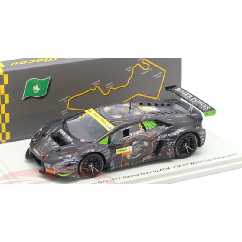 1/43 Spark 2017 Lamborghini Huracn GT3 No.5 FFF Racing Team by ACM FIA GT World Cup Macau Mirko Bortolotti Limited 300 Pieces