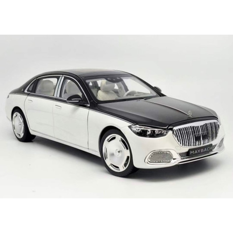 1/18 Norev Mercedes-Benz Mercedes Maybach S680 (Black & White) with Flat Wheels Diecast Car Model